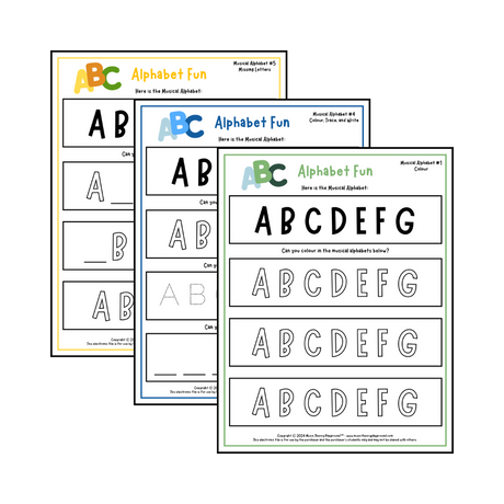 Alphabet Fun - Early Music Theory Worksheets