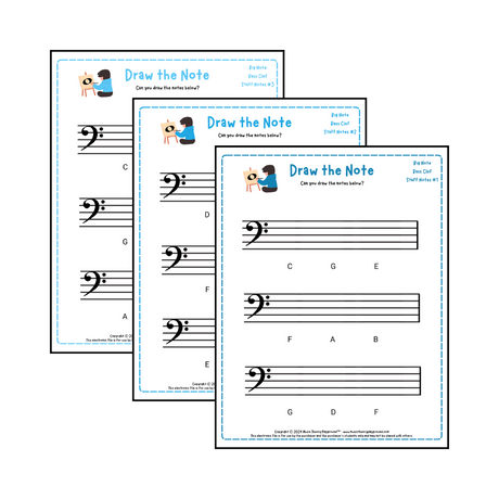 Draw the Note: Big Note - Beginner Note Worksheets