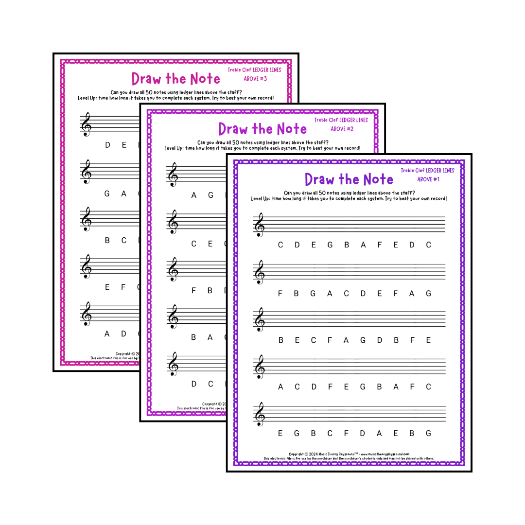 Draw the Note - Printable Note Naming Worksheets