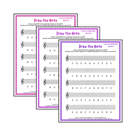Draw the Note - Printable Note Naming Worksheets