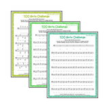 100 Note Challenge Bass Clef Version 1 Student Worksheet
