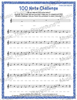 100 Note Challenge Treble Clef Version 1 FACE / Worksheet + Answer Key Student Worksheet