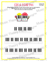 CDE & FGAB Pals: Summer Hats Ice Cream / Worksheet + Answer Key Student Worksheet