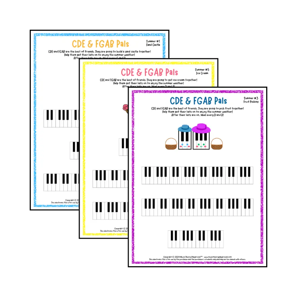 CDE & FGAB Pals: Summer Hats Student Worksheet