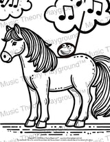 Summer music theory coloring page for kids