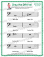 Draw the Interval: Elementary Bass Clef (Above) - Collection 2 1 / Worksheet + Answer Key Student Worksheet