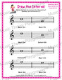 Draw the Interval: Elementary Treble Clef (Above) - Collection 1 1 / Worksheet + Answer Key Student Worksheet