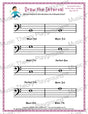 Interval drawing music theory worksheet for students - printable bass clef PDF