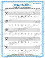 Draw the Note: Bass Clef GBDFA 1 / Worksheet + Answer Key Student Worksheet