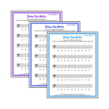 Draw the Note: Bass Clef GBDFA Student Worksheet