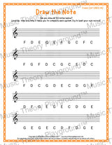 Draw the Note: Treble Clef CDEFG 2 / Worksheet + Answer Key Student Worksheet