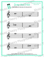 Treble clef augmented triad music worksheet - printable PDF