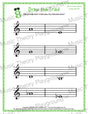 Treble clef minor triad music worksheet - printable PDF