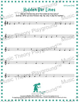 Hidden Bar Lines: 4/4 Level 3 2 / Worksheet + Answer Key Student Worksheet