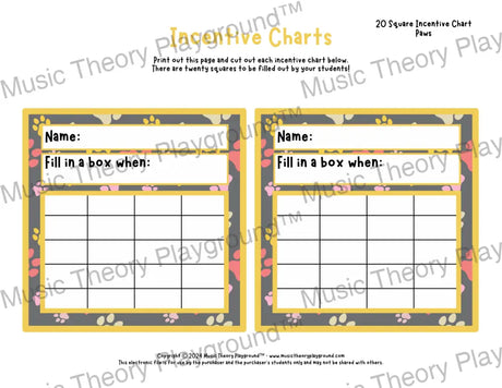 Incentive Chart - 20 Square: Animals & Insects Paws Teacher Resource