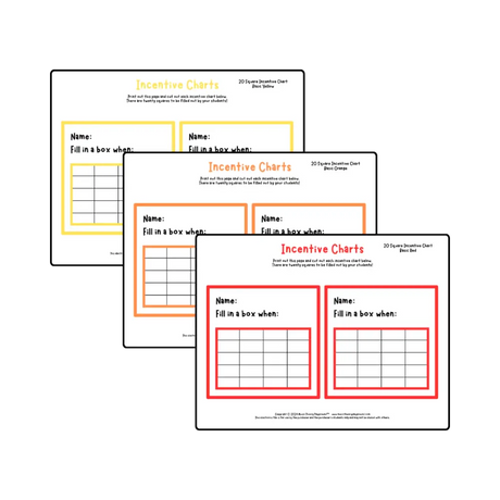 Incentive Chart - 20 Square (Basic Colour) Teacher Resource