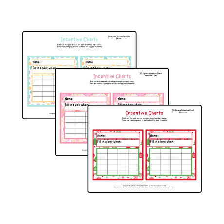 Incentive Chart - 20 Square: Holiday Teacher Resource