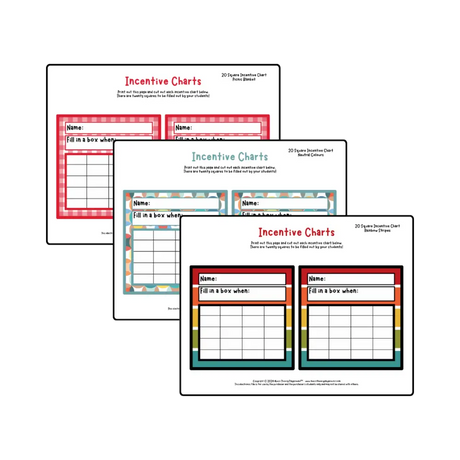 Incentive Chart - 20 Square: Pattern Fun Teacher Resource