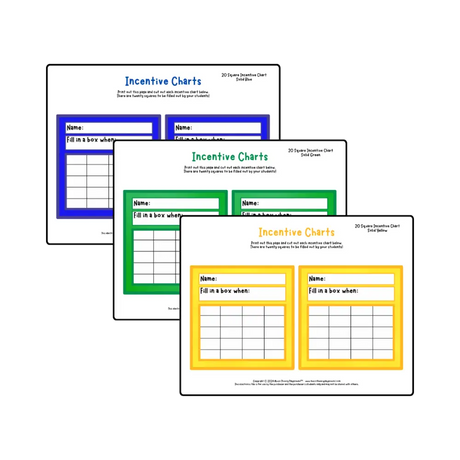 Incentive Chart - 20 Square (Solid Colour) Teacher Resource