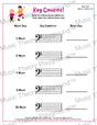 Bass clef key signature music worksheet - printable PDF