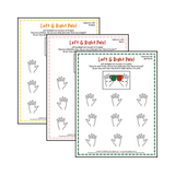 Printable left and right hand holiday worksheets for beginner music students