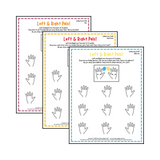 Printable left and right hand worksheet for beginner music students