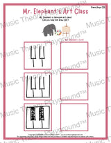 Mr. Elephant’s Art Class: Piano Keys & Clefs CDE Student Worksheet