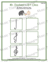 Mr. Elephant’s Art Class: Piano Keys & Clefs Treble Clef Student Worksheet