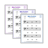 Bass clef note naming music theory worksheets for beginners -  printable PDFs