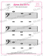 Bass clef note naming music theory worksheet for beginners -  printable PDF