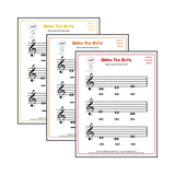 Treble clef note naming music theory worksheets for beginners -  printable PDFs