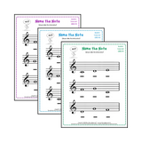 Treble clef note naming music theory worksheets for beginners -  printable PDFs