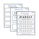 Order of Flats Music theory worksheets -  printable PDFs