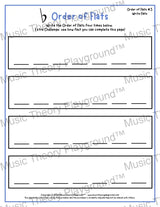 Order of Flats Music theory worksheet -  printable PDF