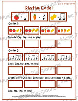 Rhythm Code: 4/4 Garden Level 4 2 / Worksheet + Answer Key Student Worksheet