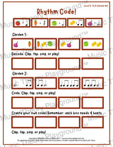 Rhythm Code: 4/4 Garden Level 5 2 / Worksheet + Answer Key Student Worksheet