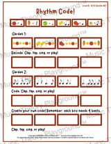 Rhythm Code: 4/4 Garden Level 6 2 / Worksheet + Answer Key Student Worksheet