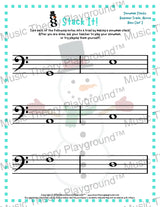 Stack It! Bass Clef: Snowman Collection 1 2 / Worksheet + Answer Key Student Worksheet