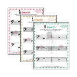 Stack It! Bass Clef: Snowman Collection 1 Student Worksheet