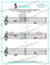 Stack It! Treble Clef: Snowman Collection 1 2 / Worksheet + Answer Key Student Worksheet