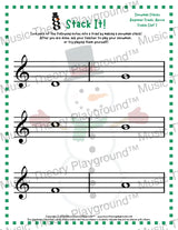 Stack It! Treble Clef: Snowman Collection 1 1 / Worksheet + Answer Key Student Worksheet