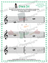 Stack It! Treble Clef: Snowman Collection 2 2 / Worksheet + Answer Key Student Worksheet