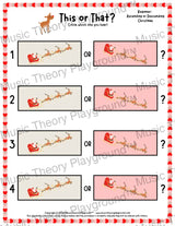 This or That? Christmas Listening Collection 1 Up/Down / Worksheet Only Lesson Activity