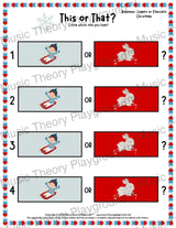This or That? Christmas Listening Collection 2 Legato/Staccato / Worksheet Only Lesson Activity