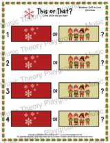 This or That? Christmas Listening Collection 2 Soft/Loud / Worksheet Only Lesson Activity