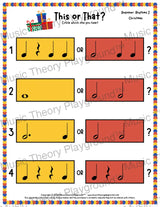 This or That? Christmas Rhythm Collection 2 / Worksheet Only Lesson Activity