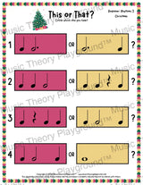 This or That? Christmas Rhythm Collection 3 / Worksheet Only Lesson Activity