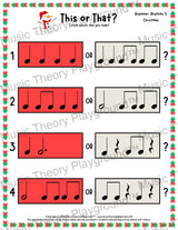 This or That? Christmas Rhythm Collection 5 / Worksheet Only Lesson Activity