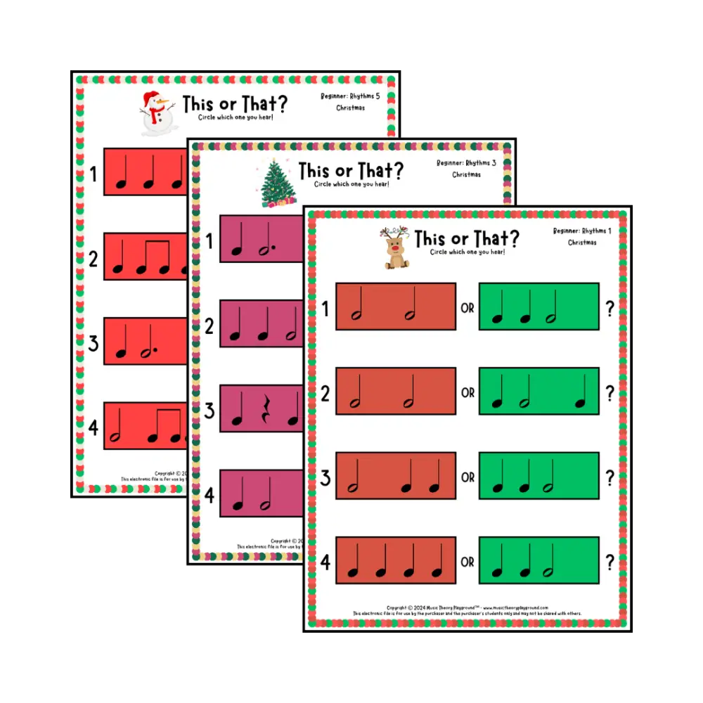 This or That? Christmas Rhythm Collection Lesson Activity
