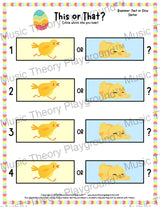 This or That? Easter Listening Collection 1 Fast/Slow / Worksheet Only Lesson Activity